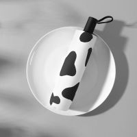 ins奶牛纹韩国创意遮阳伞晴雨两用女小巧便携五折叠全自动太阳伞