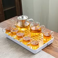 耐热玻璃功夫茶具套装家用泡茶器透明茶杯带把红茶花茶壶办公茶壶
