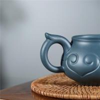 公道杯宜兴原矿黑金砂分茶器紫砂茶海 彩绘公杯