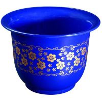 塑料加厚花盆送托盘仿陶瓷特大号花盆批发果树盆栽绿植蓝色大花盆[3月25日发完]