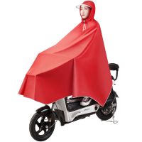 雨衣电动车成人雨披男女学生雨衣单人加大加厚自行车雨衣女双帽檐