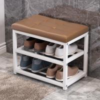 换鞋凳家用门口可坐软包坐垫长条凳收纳多功能穿鞋凳多层简易鞋架