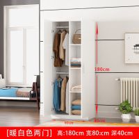 衣柜简约现代实木儿童卧室家具经济型对开门简易大衣橱收纳柜组装