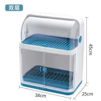碗筷收纳盒厨房碗架带盖放餐具装碗箱碟盘沥水置物架塑料碗柜家用