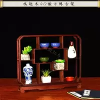 实木中式博古架小多宝阁茶壶摆架古玩架简约现代客厅摆件置物架子[3月15日发完]
