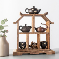小博古架实木中式桌面小型茶具茶壶架子置物架古玩古董摆件展示架
