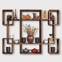 实木博古架多宝阁中式装饰墙上置物架茶具架茶叶架置物架挂墙客厅