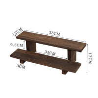 茶杯置物架架小摆件茶具架子中式展示烧桐木 实木博古架阶梯式
