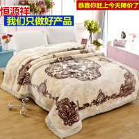 毛毯12斤加厚双层冬季拉舍尔盖毯结婚庆大红羊绒毯子双人珊瑚绒