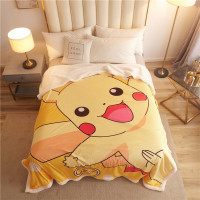 卡通皮卡丘羊羔绒被套毛毯多功能法兰绒被套双面绒加厚两用毯子