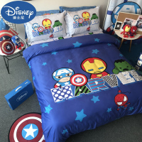 全棉卡通四件套儿童纯棉被套床单美国队长绿巨人漫威复仇者联盟