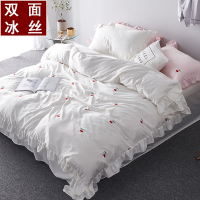 夏天欧式双面冰丝四件套公主风真丝床单天丝绸缎被套丝滑床上用品