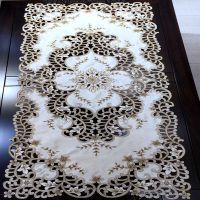 外贸原单布艺欧式刺绣餐桌布艺重工绣花桌布茶几巾桌旗镂空盖巾