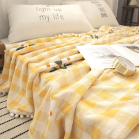 ins可爱毛球牛奶珊瑚绒毯子办公室午睡毛毯被子冬季双层加厚盖毯