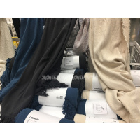 宜家国内 乌德鲁恩 休闲毯, 毛毯 绒毯沙发毯蓝色纯棉