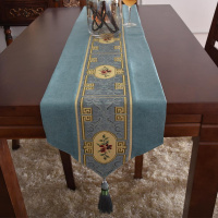 中式桌旗布艺餐桌装饰布长条电视柜布新中式床尾巾茶几旗布中国风