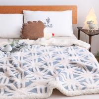 ins风加厚羊羔绒提花毛毯秋冬沙发毯珊瑚绒学生寝室居家床尾盖毯