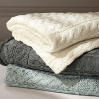 纯棉盖毯针织毯毛毯毛线毯子沙发毯办公室午睡毯毛巾被空调毯秋冬