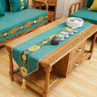现代新中式棉麻桌旗中国风古典餐桌布茶几电视柜盖布床尾巾定制