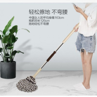 自拧水拖把旋转免手洗地拖必卡锁家用吸水拖把拧水钢杆拖布墩布头