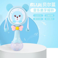 拨浪鼓婴儿玩具0-1岁新生儿宝宝手摇铃音乐可啃咬益智3-6-12个月 音乐拨浪鼓[蓝色 送电池和螺丝刀]