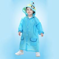 幼儿园儿童雨衣小童女童宝宝雨衣小学生小孩防水加大厚雨披0-10岁 卡通款-蓝色汽车 均码(适合身高:90-