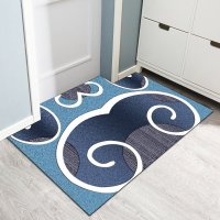 可裁剪进门地垫门垫入户门厅地毯卧室床边防滑地毯垫子家用吸水 蓝如意 40*60厘米