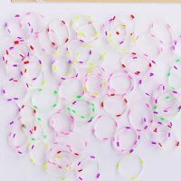 一次性小皮筋儿童透明彩色发圈编发发绳女童学生加厚不伤发头饰品 (试用装无赠品)袋装300根透明多彩