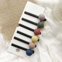 多色一字刘海发夹女头饰鸭嘴夹边夹韩版学生简约网红少女夹子发卡 买五送一(6件不同色)