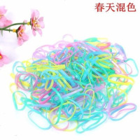 扎头发橡皮筋头绳一次性小皮筋儿童黑色头饰女童发圈宝宝皮筋 经典春天色大号 2000个[送拉发针]