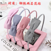 儿童发箍发饰公主头饰可爱女学生带齿防滑宝宝发卡小女孩头箍饰品 钢铁两层花结[随机3个装颜色]