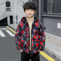 童装男童外套洋气秋冬款加绒加厚中大童冲锋衣2019新款风衣冬季潮 红色 加绒加棉 160 建议体重75-9