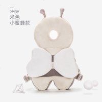宝宝防摔头部保护垫婴儿学走路儿童学步防摔枕头小孩后脑护头神器 绒布款[送横固带] [大号]小蜜蜂
