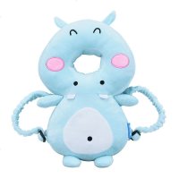 宝宝防摔头部保护垫护头枕儿童抱枕公仔小孩护头神器婴儿枕头夏天 河马水晶超柔*无横带