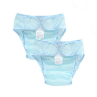 2条装春夏尿布裤网格-透气婴儿网眼尿布兜宝宝尿裤可洗尿布裤套 蓝色2条装 XL(约27-36斤)
