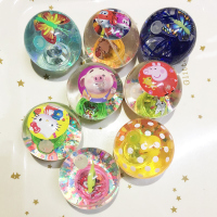 发光弹力球玩具闪光跳跳球网红小玩具解压发泄发光球儿童节玩具球 5.5cm闪光随机款 1个装（送长绳）