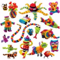 蓬蓬球积木拼装百变黏黏球儿童男孩女孩2-3岁4-5益智捏捏拼插玩具 200粒(袋装)送[图册+36配件]