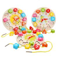 儿童形状认知对数板早教积木认数字益智启蒙3-7周岁男女孩子玩具 1-12数字时钟配对板(图案随机)
