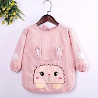 秋冬新款宝宝罩衣儿童防水婴儿反穿衣倒褂吃饭衣围裙围兜画画衣 小绵羊皮粉 18# 【建议4-5岁宝宝】