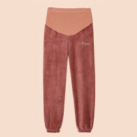孕妇暖暖裤时尚加绒珊瑚绒居家裤孕妇托腹睡裤秋冬网红仙女款外穿 蜜酱红 XXL