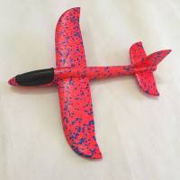 泡沫飞机手抛滑翔机模型儿童玩具耐摔航模拼装纸飞机回旋手扔特技 48CM红色双孔飞机可回旋+直飞