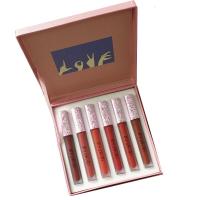 新款6支超火哑光雾面唇釉套装持久保湿不脱色丝绒斩男色车厘子唇彩顾里颜九口红学生党平价款山君不离少女系 爱心唇釉套装6支