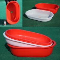 塑料大长盆家用椭圆形洗澡盆红色沐浴盆加厚养殖卖鱼盆龙虾螃蟹盆