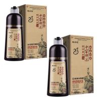 植然魅中华禅洗白转黑洗发露植物一洗黑神洗发水正品染发剂洗发。