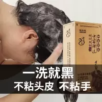 植然魅 中华禅洗一洗黑染发剂洗发露洗发水一洗染黑洗发露黑发焗油染发膏一梳支黑不沾头皮男女士染发剂