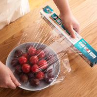 茶花保鲜膜家用PE材质点段裁线 切割器保鲜膜耐用不破保鲜膜免刀切【20*50M】*2