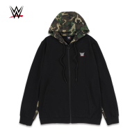 WWE潮牌2019冬季新款男士印花连帽迷彩卫衣情侣宽松绣花外套