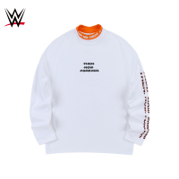 WWE潮牌2019冬季新款男士宽松拼接印花字母T恤长袖个性炫酷上衣