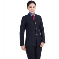 徽珩 城市管理服装 新款安保拉链藏蓝色春秋执勤服 管理执勤夹克套装 藏蓝色春秋 西服套装女款 165 fz-08