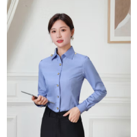 徽珩 城市管理制服新式铁路制服工作服短袖衬衫高铁列车员执勤服 女长袖外穿衬衫 蓝色 165 fz-25